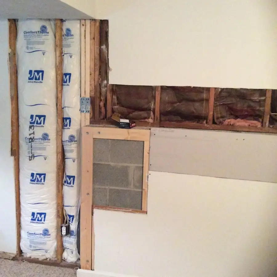 Wall insulation replacement during Basement Flood Cleanup in South Lake Tahoe